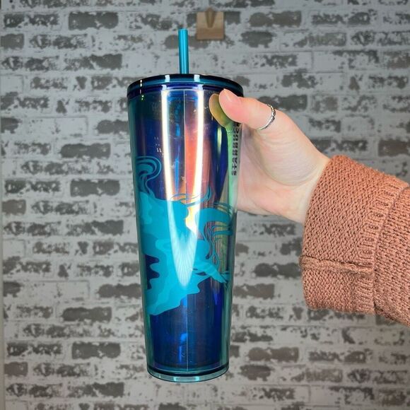 Starbucks | blue travel cup with lid and straw - Picture 4 of 8